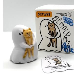 52Toys Behold My Cat Collectible Mini Figure, Ghost & Dainty Cutie Orange Cat
